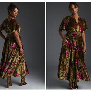 Anthropologie Somerset Velvet Edition Maxi Dress--size 1X